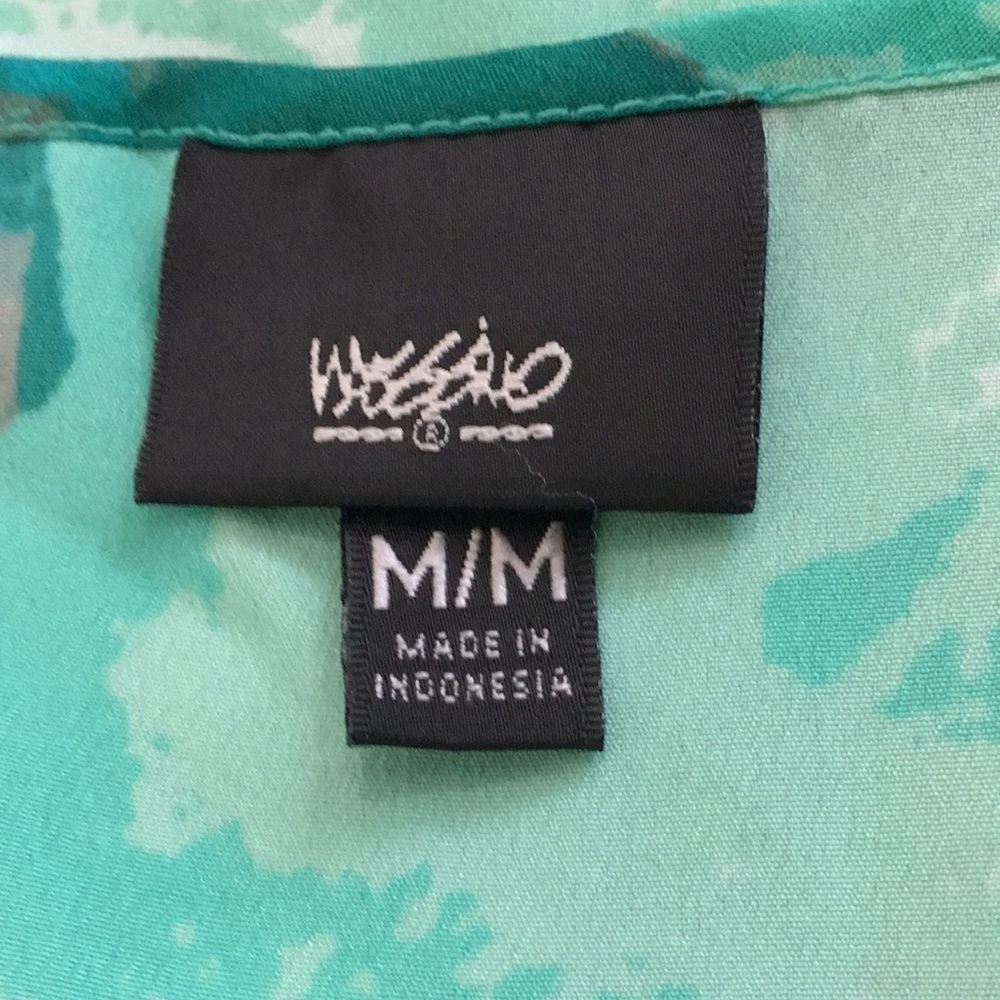 Mossimo Tank Top Polyester Green Teal Abstract Pattern - Picture 6 of 7